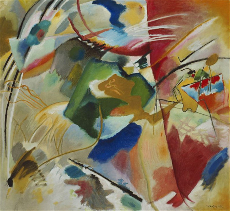 Painting with Green Cent Kandinsky Abstract Oil Painting